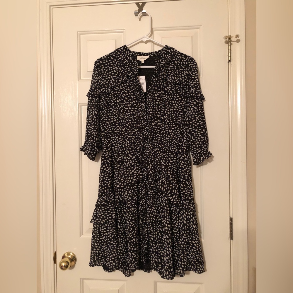 Bohme 4 Printed Ruffle Detailed Dress medium NWT